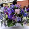 blue and purple table arrangement